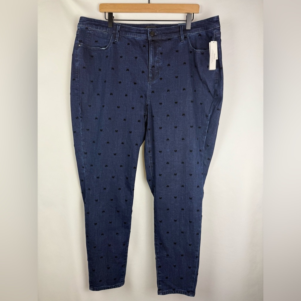 Talbots Women’s Jeggings Dark Denim Wash With Bow Design